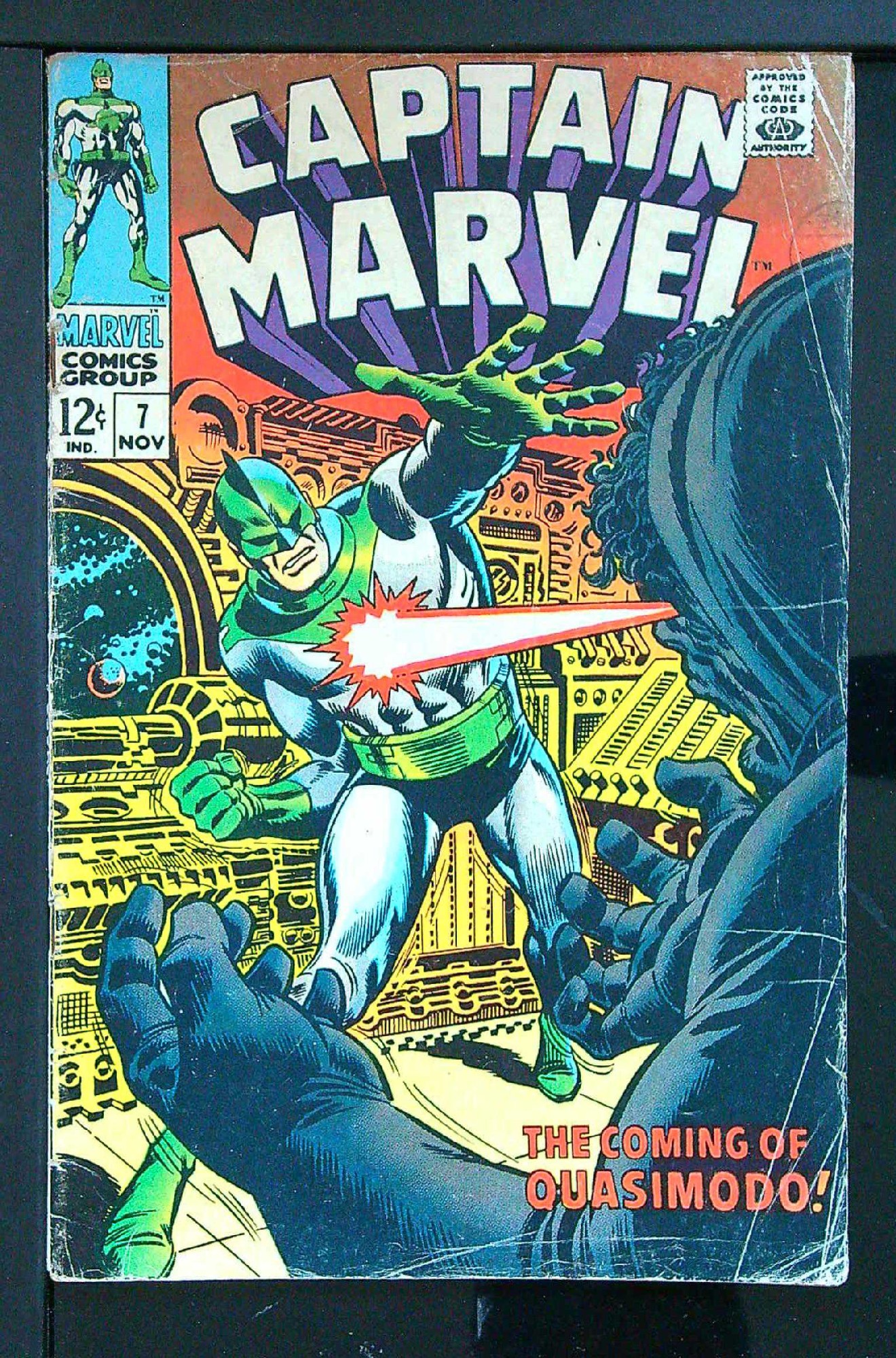 Cover of Captain Marvel (Vol 1) #7. One of 250,000 Vintage American Comics on sale from Krypton!